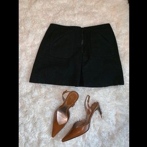 Black Virgin Wool Mini Skirt